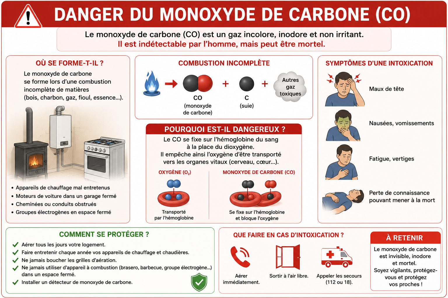 Danger du monoxyde de carbone