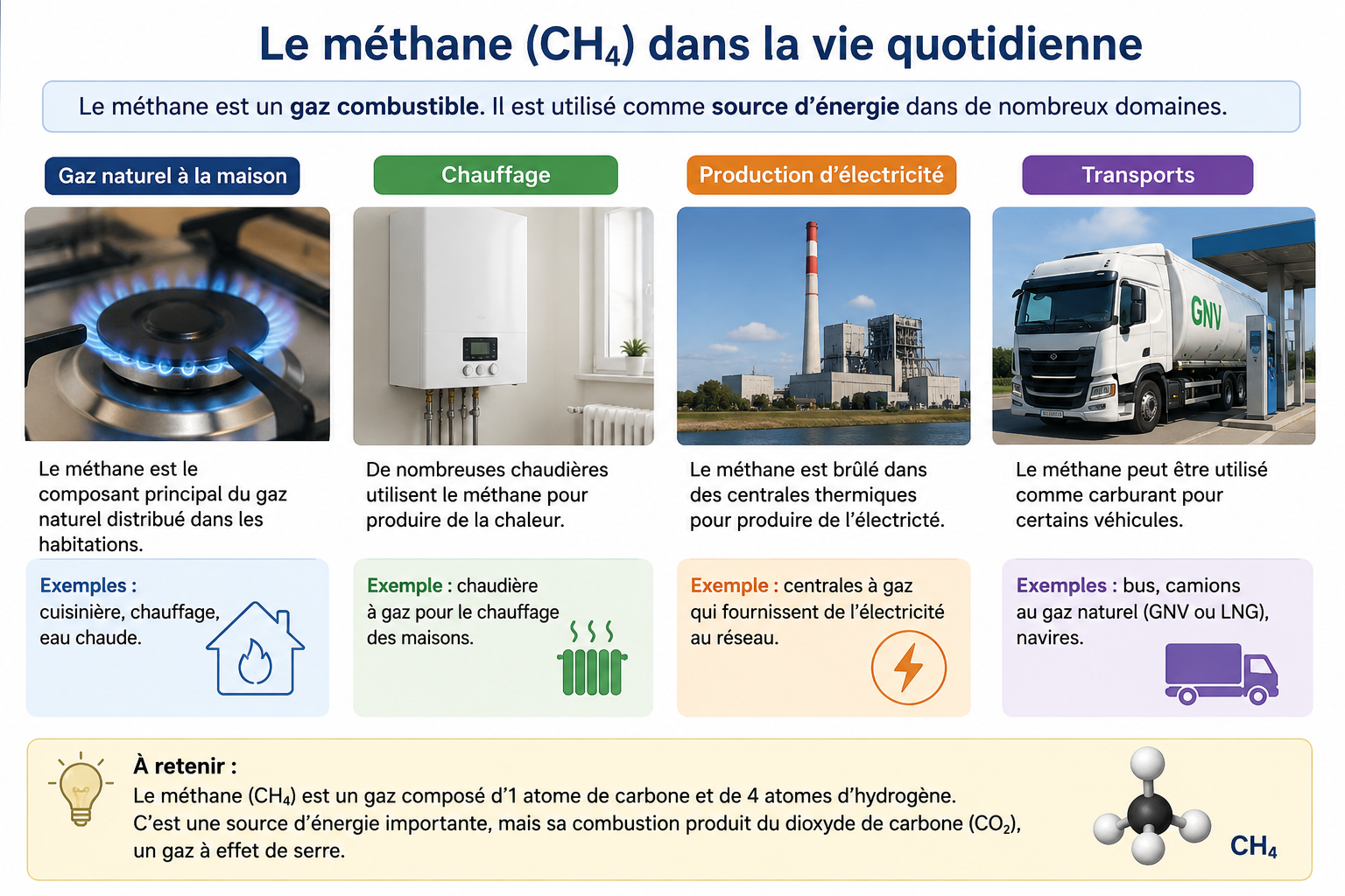 Méthane et gaz naturel dans la vie quotidienne
