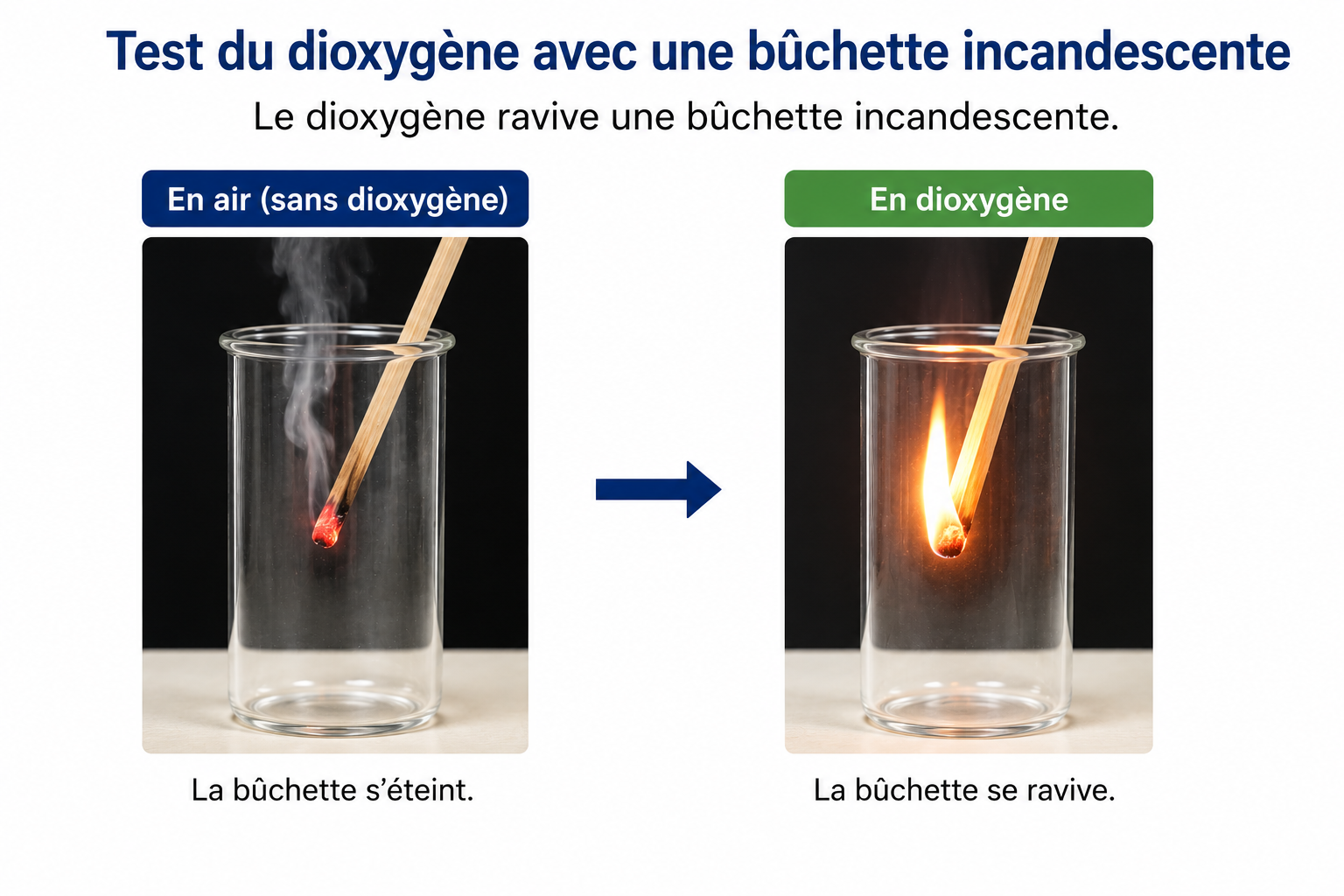 Test de reconnaissance du dioxygène