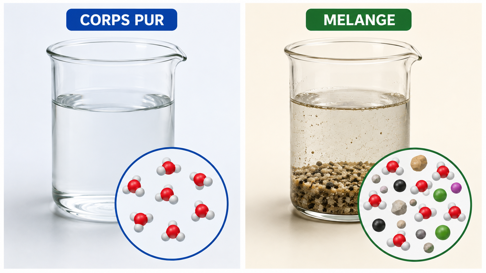 Comparaison entre un corps pur et un mélange
